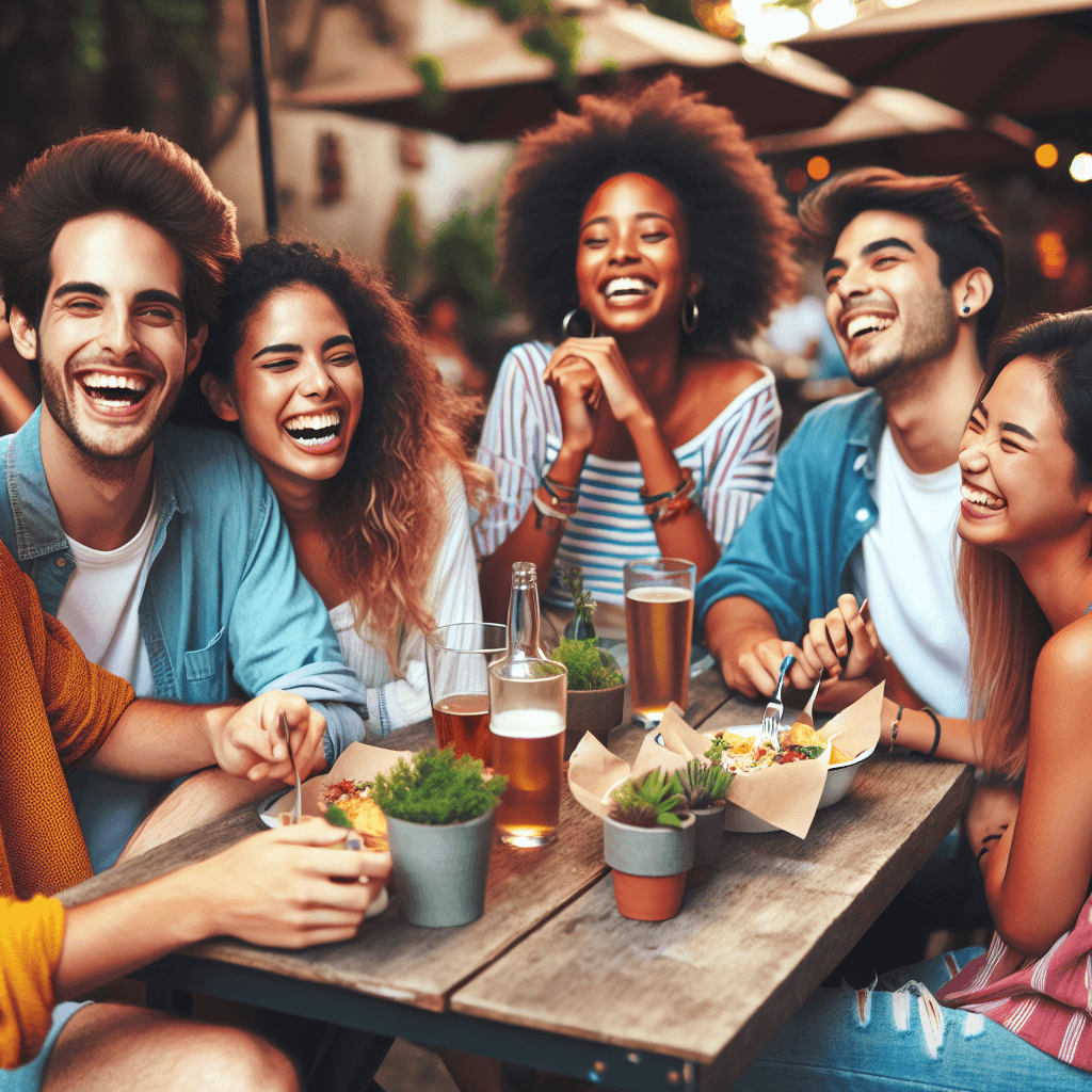 Friends sharing expenses together